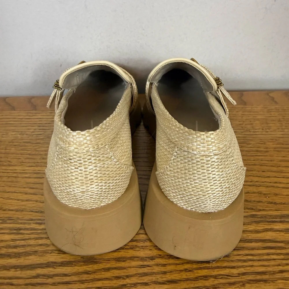 Dolce Vita Ericka Raffia Chunky Shoes Loafers Womens Size 7 Tan Office Casual - Picture 4 of 9